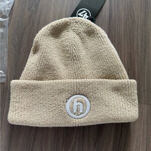 HIDDEN NY H Logo Beanie Khaki Tan Knit Hat One Size New